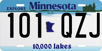 MN license plate 101QZJ
