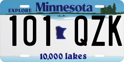 MN license plate 101QZK
