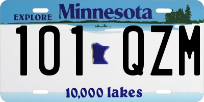 MN license plate 101QZM