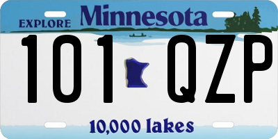 MN license plate 101QZP