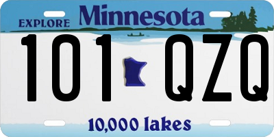 MN license plate 101QZQ