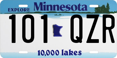 MN license plate 101QZR