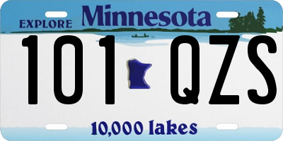 MN license plate 101QZS