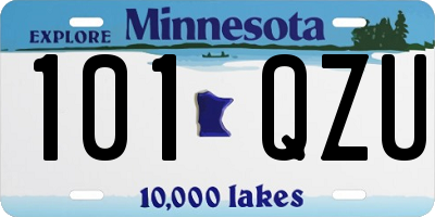 MN license plate 101QZU