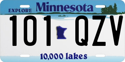 MN license plate 101QZV