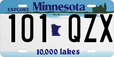 MN license plate 101QZX