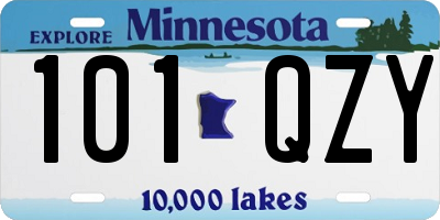 MN license plate 101QZY