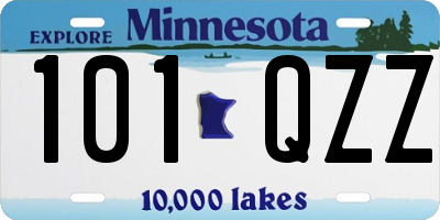 MN license plate 101QZZ