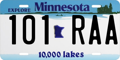 MN license plate 101RAA