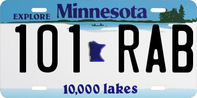 MN license plate 101RAB
