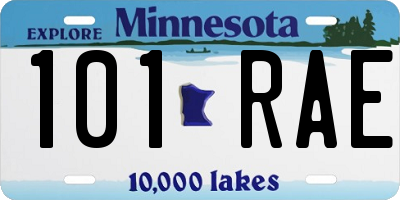 MN license plate 101RAE