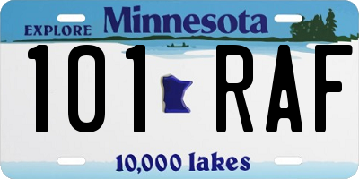 MN license plate 101RAF