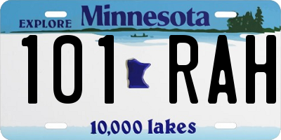 MN license plate 101RAH