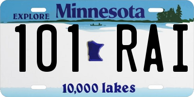 MN license plate 101RAI