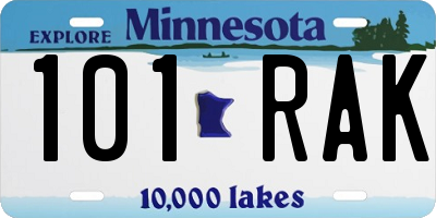MN license plate 101RAK
