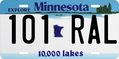 MN license plate 101RAL