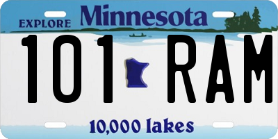 MN license plate 101RAM