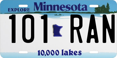 MN license plate 101RAN