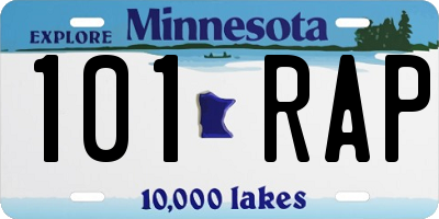 MN license plate 101RAP