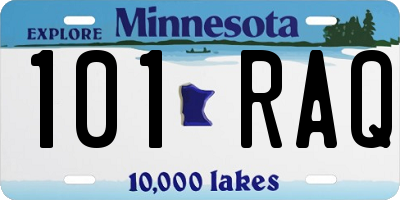 MN license plate 101RAQ