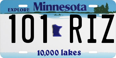 MN license plate 101RIZ