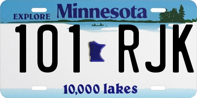 MN license plate 101RJK