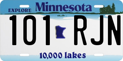 MN license plate 101RJN