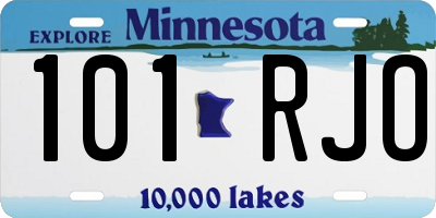 MN license plate 101RJO