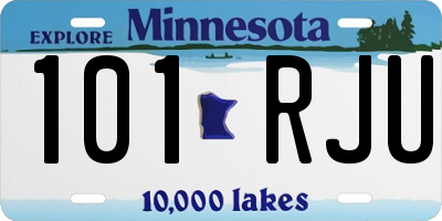 MN license plate 101RJU