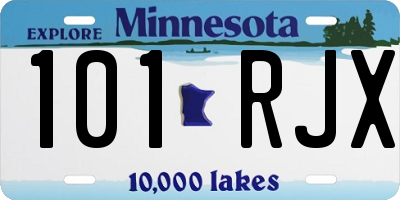 MN license plate 101RJX