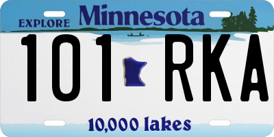 MN license plate 101RKA
