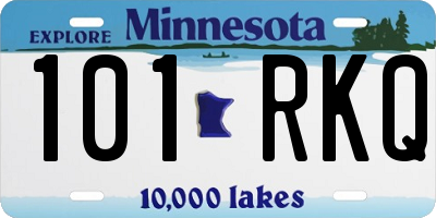 MN license plate 101RKQ