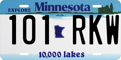 MN license plate 101RKW