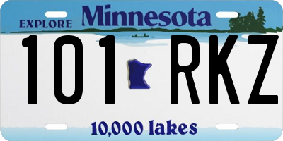 MN license plate 101RKZ