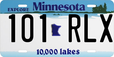 MN license plate 101RLX
