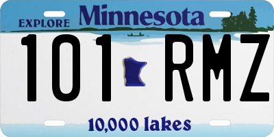 MN license plate 101RMZ
