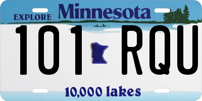 MN license plate 101RQU