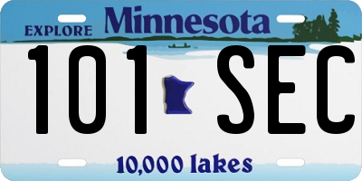 MN license plate 101SEC