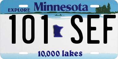 MN license plate 101SEF