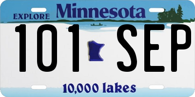 MN license plate 101SEP