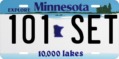 MN license plate 101SET
