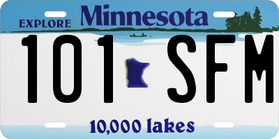 MN license plate 101SFM