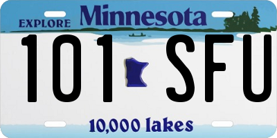 MN license plate 101SFU