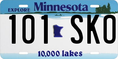 MN license plate 101SKO