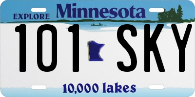 MN license plate 101SKY