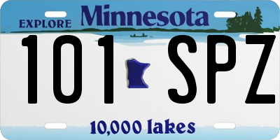 MN license plate 101SPZ