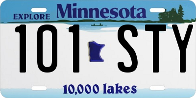 MN license plate 101STY