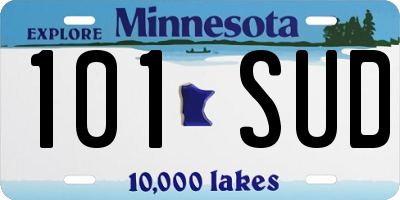 MN license plate 101SUD