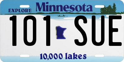 MN license plate 101SUE