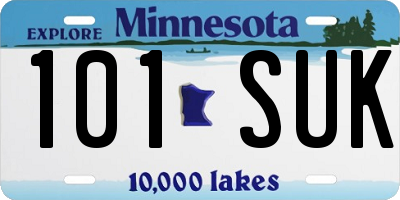 MN license plate 101SUK